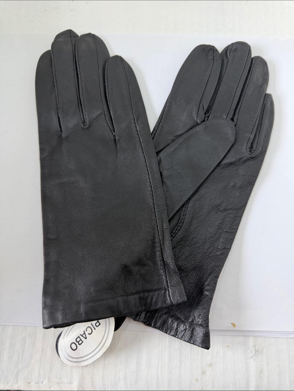 Black Leather gloves women’s small unlined brand new never worn